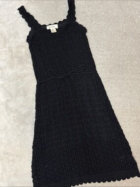 Black Crochet Tank Dress